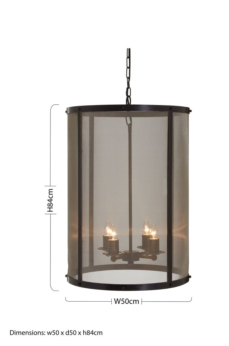 Black Finish Large Pendant Light with Hints of Gold | Hampstead