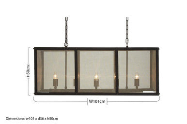 Black Finish Wide Pendant Light with Hints of Gold | Hampstead