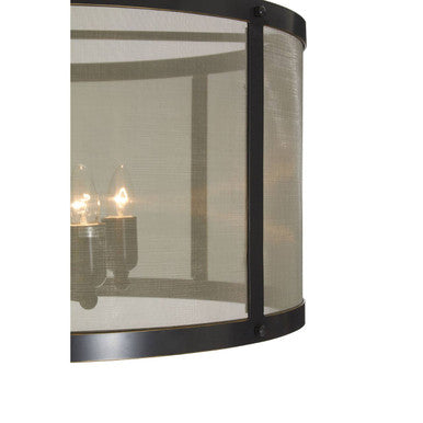 Black Finish Floor Lamp with Gauze Shade | Hampstead