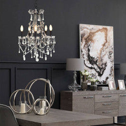 Kensington Townhouse 5 Bulb Crystal Glass Chandelier