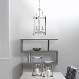 3 Bulb Chrome and Glass Pendant Light | Kensington Townhouse