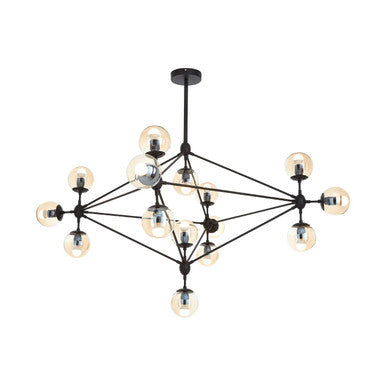 Matte Black 15 Arm Pendant Light | Abira
