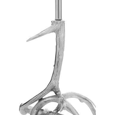 Antler Silver Metal Table Lamp with Black Fabric Shade