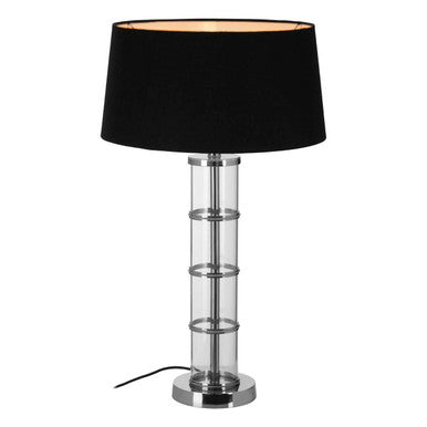 Clear Table Lamp with Black Shade | Camile