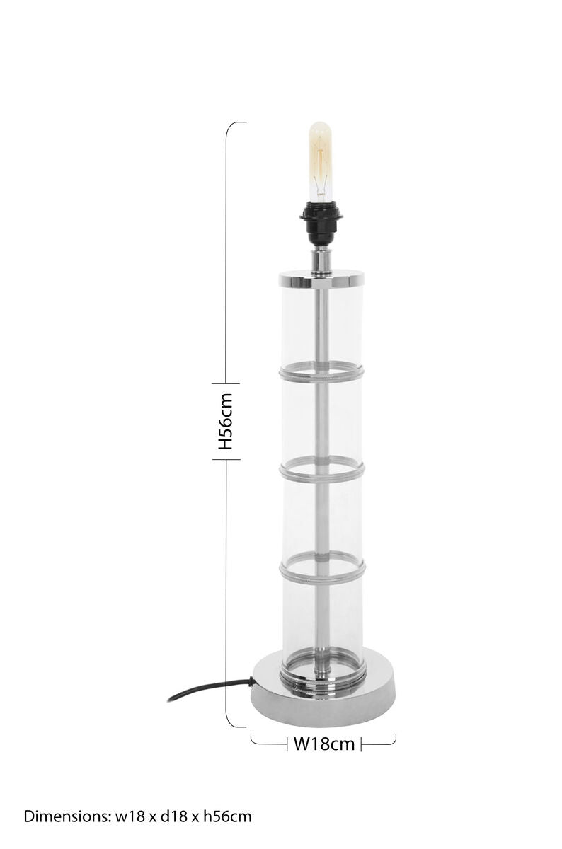Clear Table Lamp with Black Shade | Camile