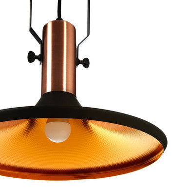 Argo Large Pendant Light in Black and Copper
