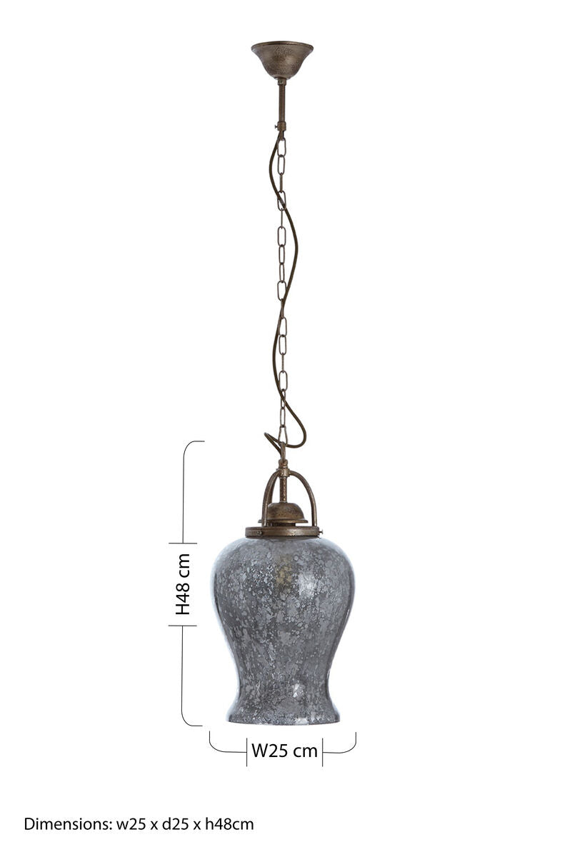 Terina Antique Silver Finish Pendant Light