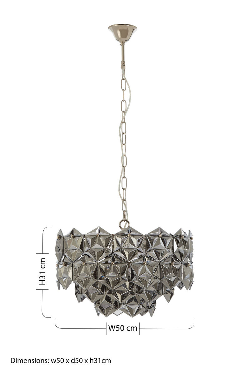 Smoked Grey Glass Chandelier | Rydello