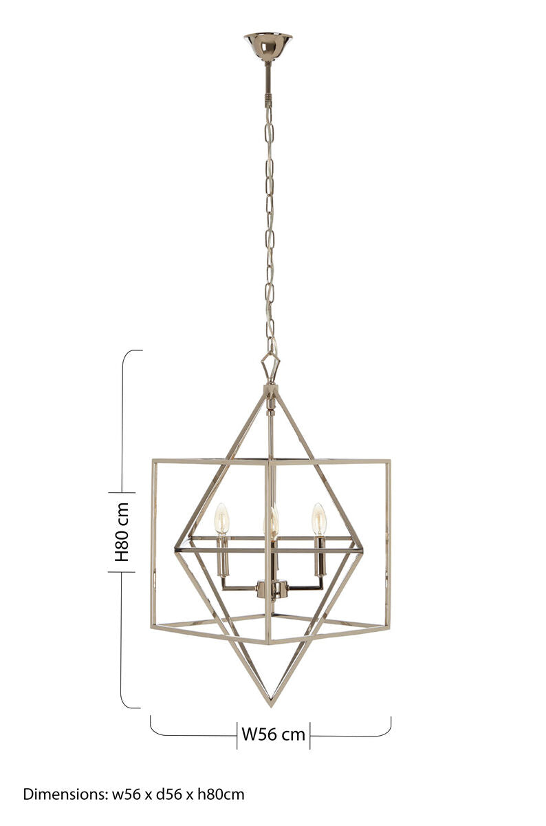 Nickel Finish Geometric Pendant Light | Kamara