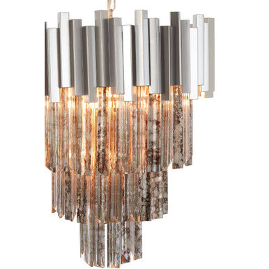 Large Nickel Painted Chandelier | Lustra