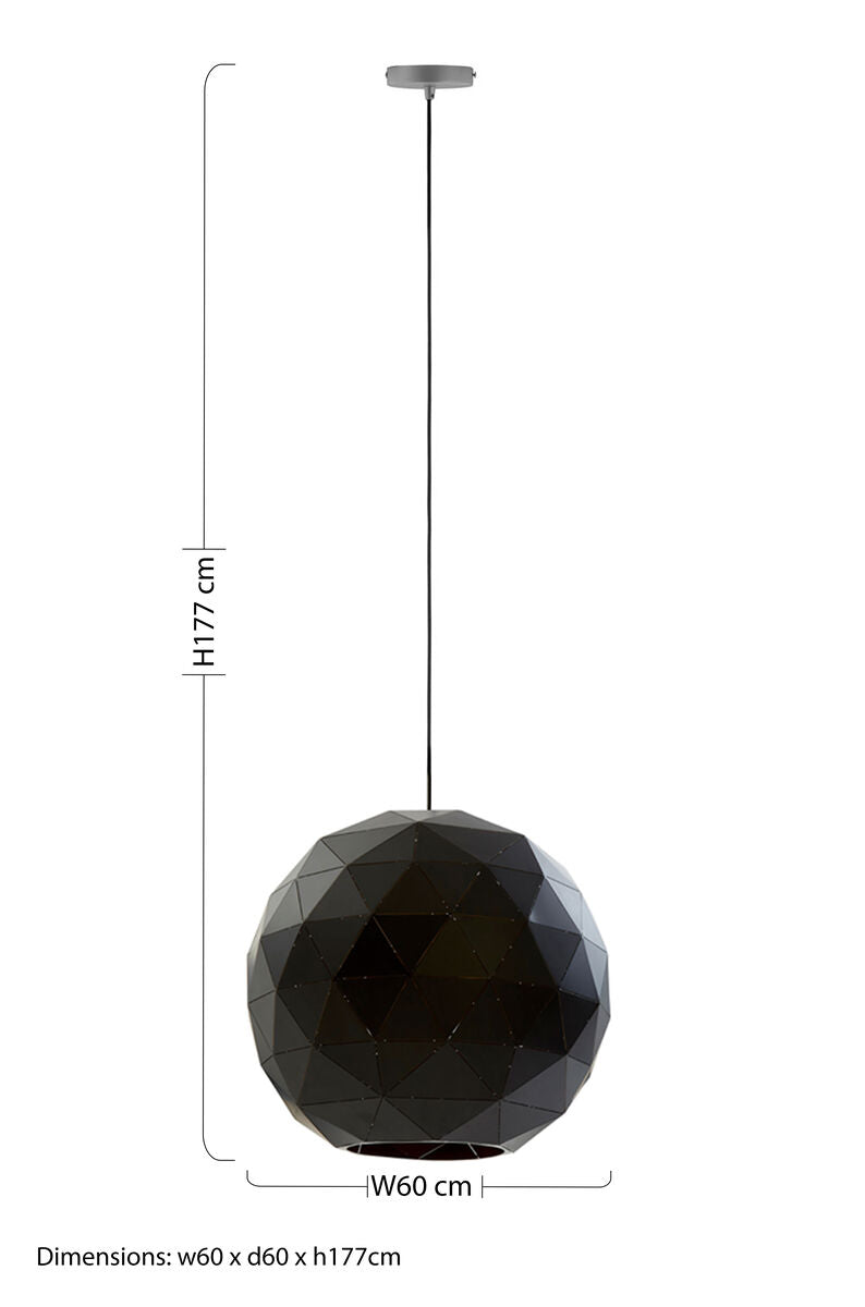 Large Black and Copper Pendant Light | Mateo