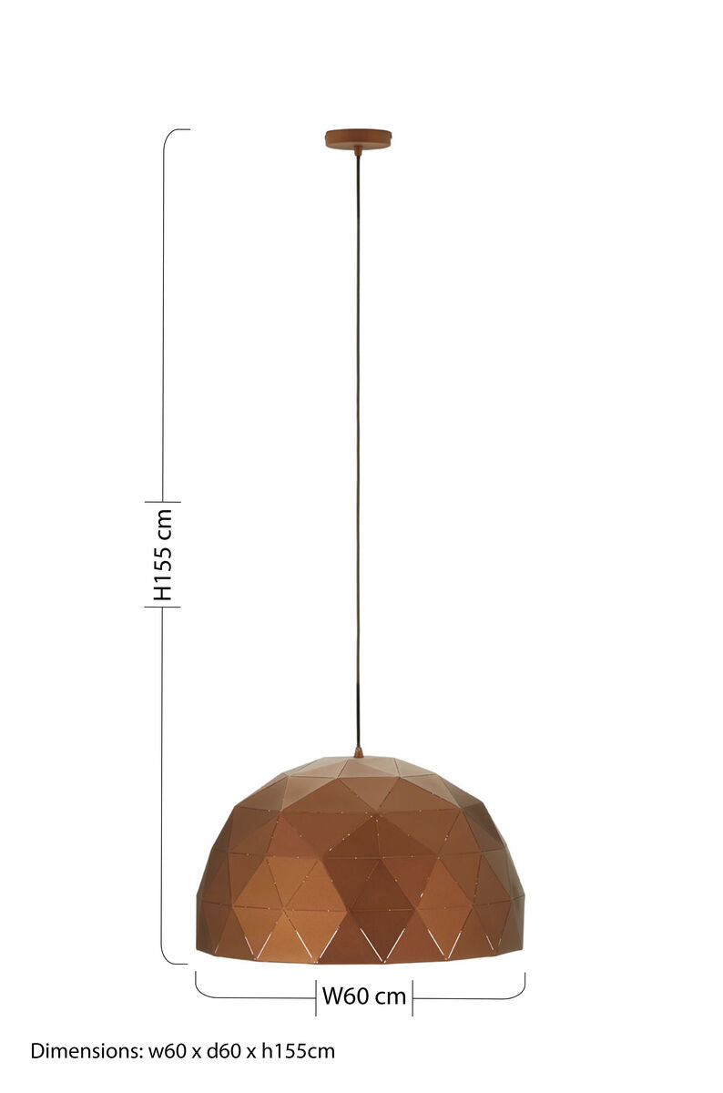 Large Coffee Dome Pendant Light | Mateo