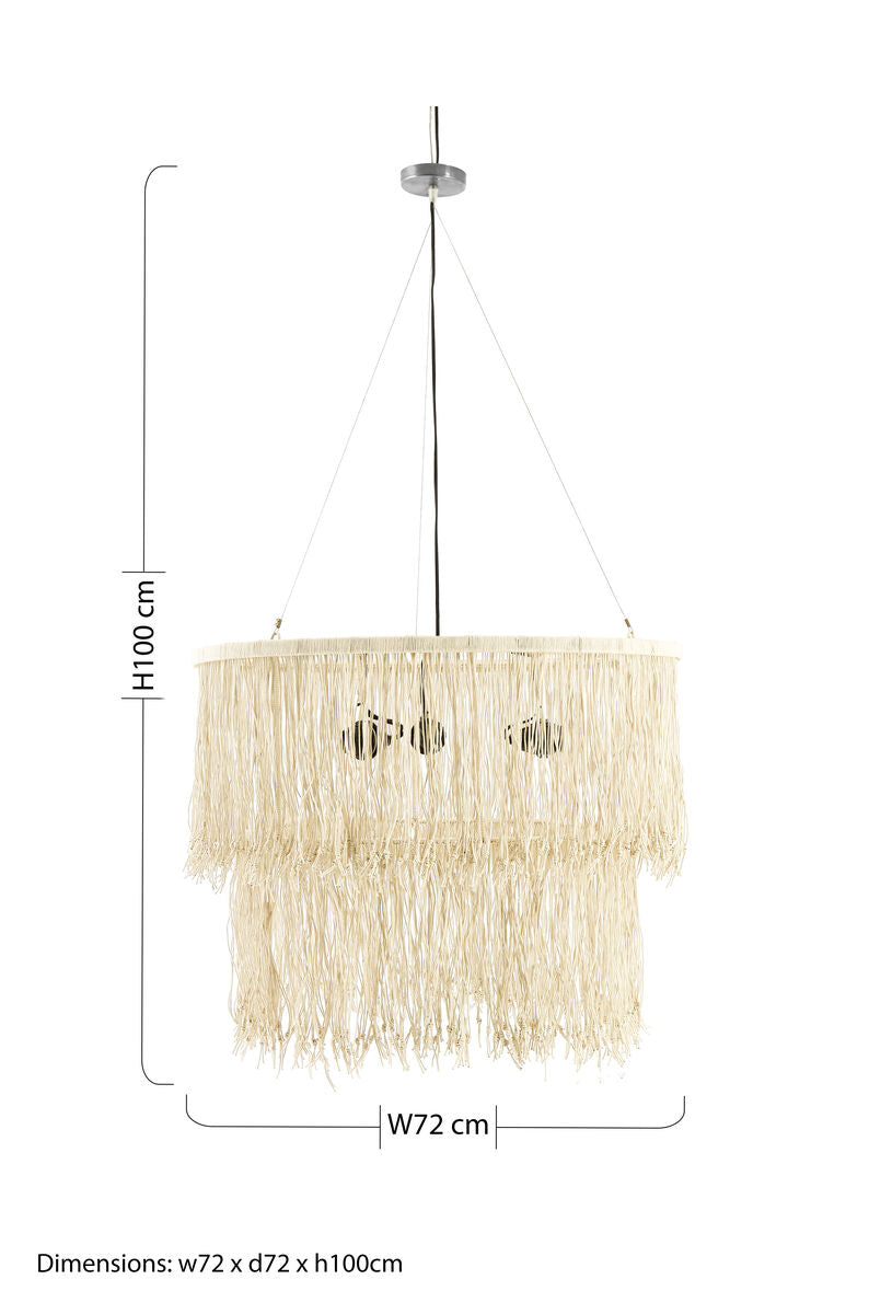 Cream Leather Ceiling Light | Hestina