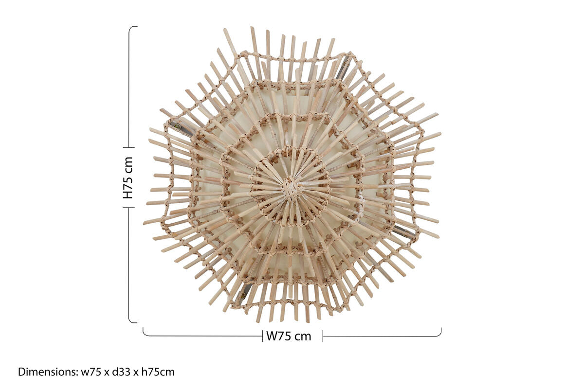 Small Woven Rattan Wall Light | Hestina
