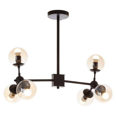 6 Arm Matte Black Pendant Light | Abira