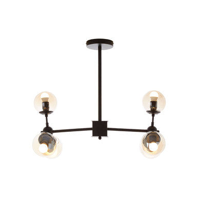 6 Arm Matte Black Pendant Light | Abira