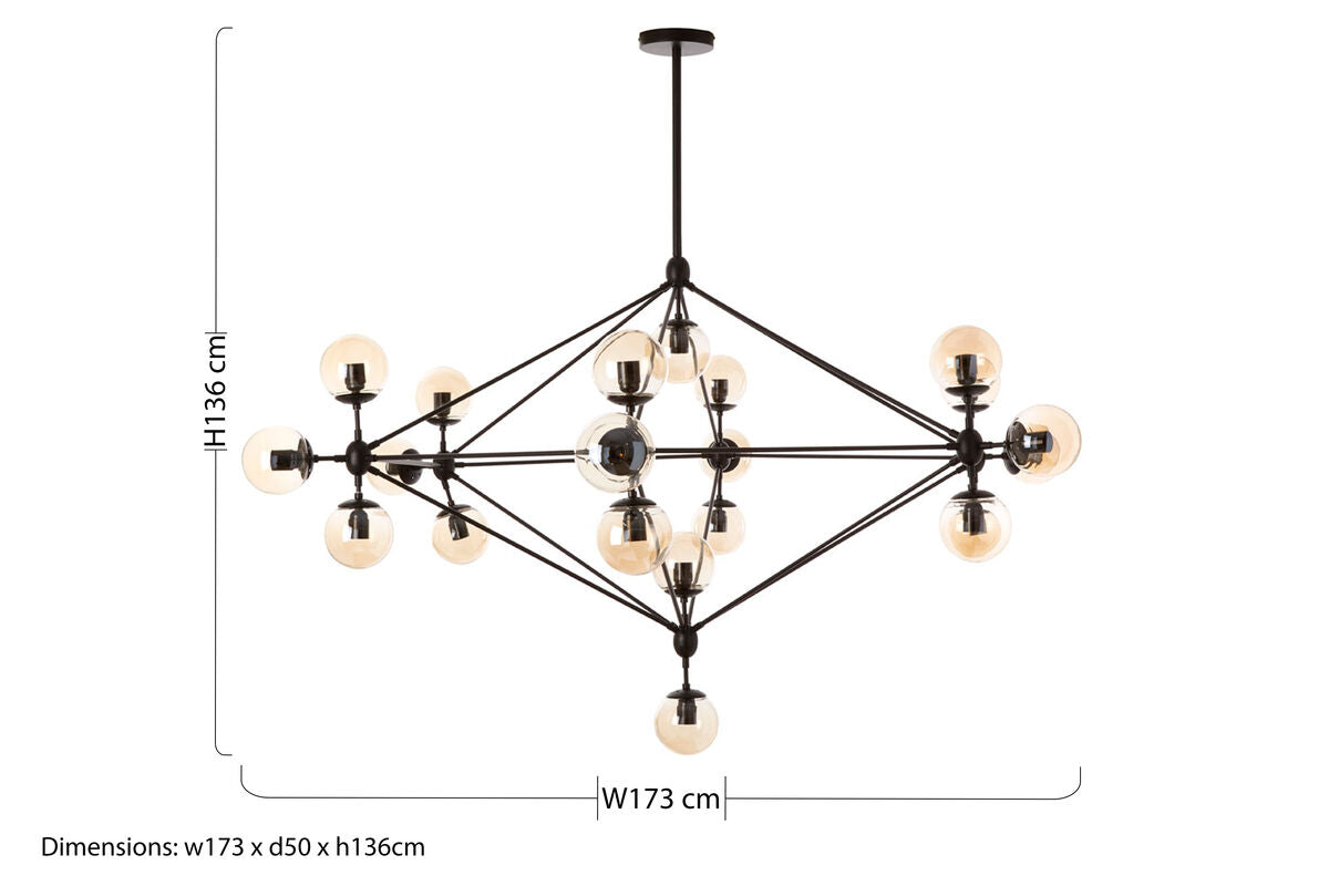 Matte Black 21 Arm Pendant Lamp | Abira