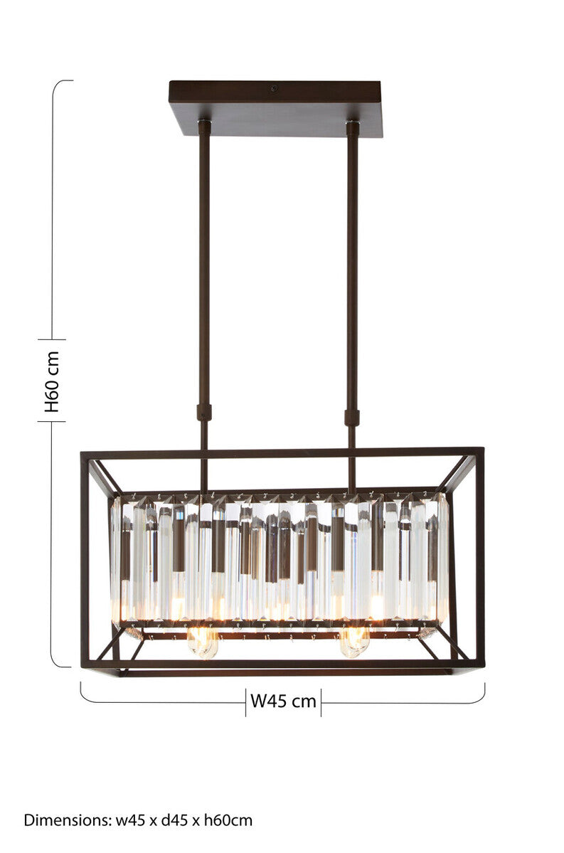 Akiko 4 Bulb Dark Brown Ceiling Light