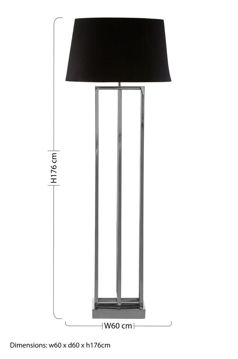 Nickel Finish Rectangular Floor Lamp | Skye