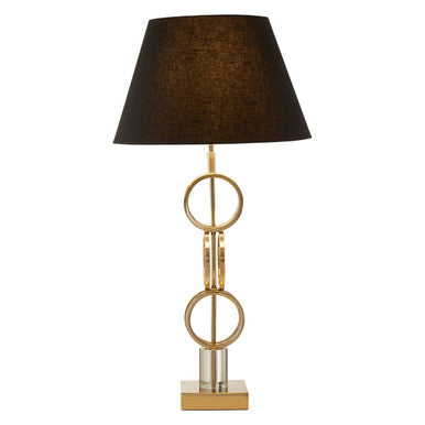 Gold Finish Table Lamp with Dual Ring Base | Skye