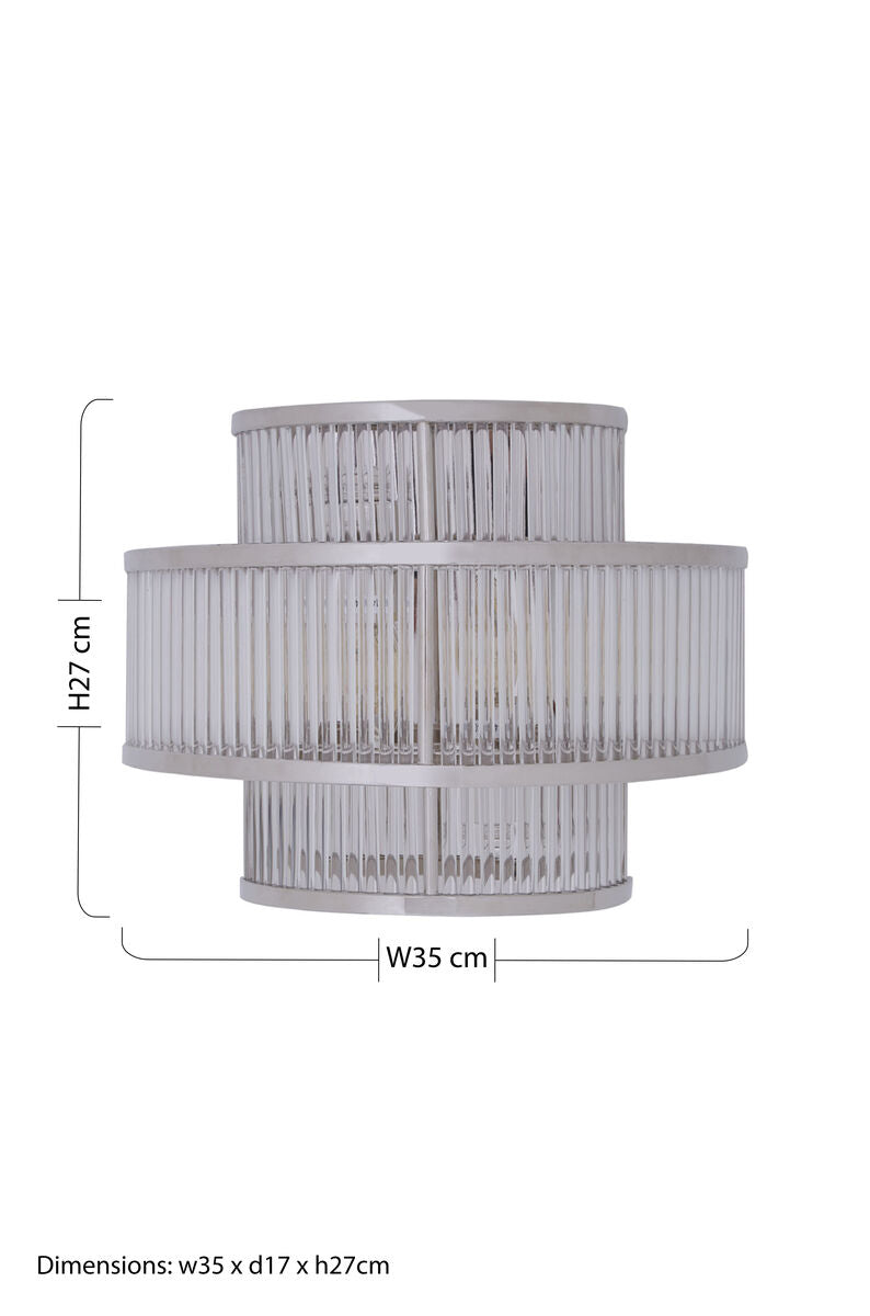 3 Tier Nickel Finish Glass Wall Light | Salasco