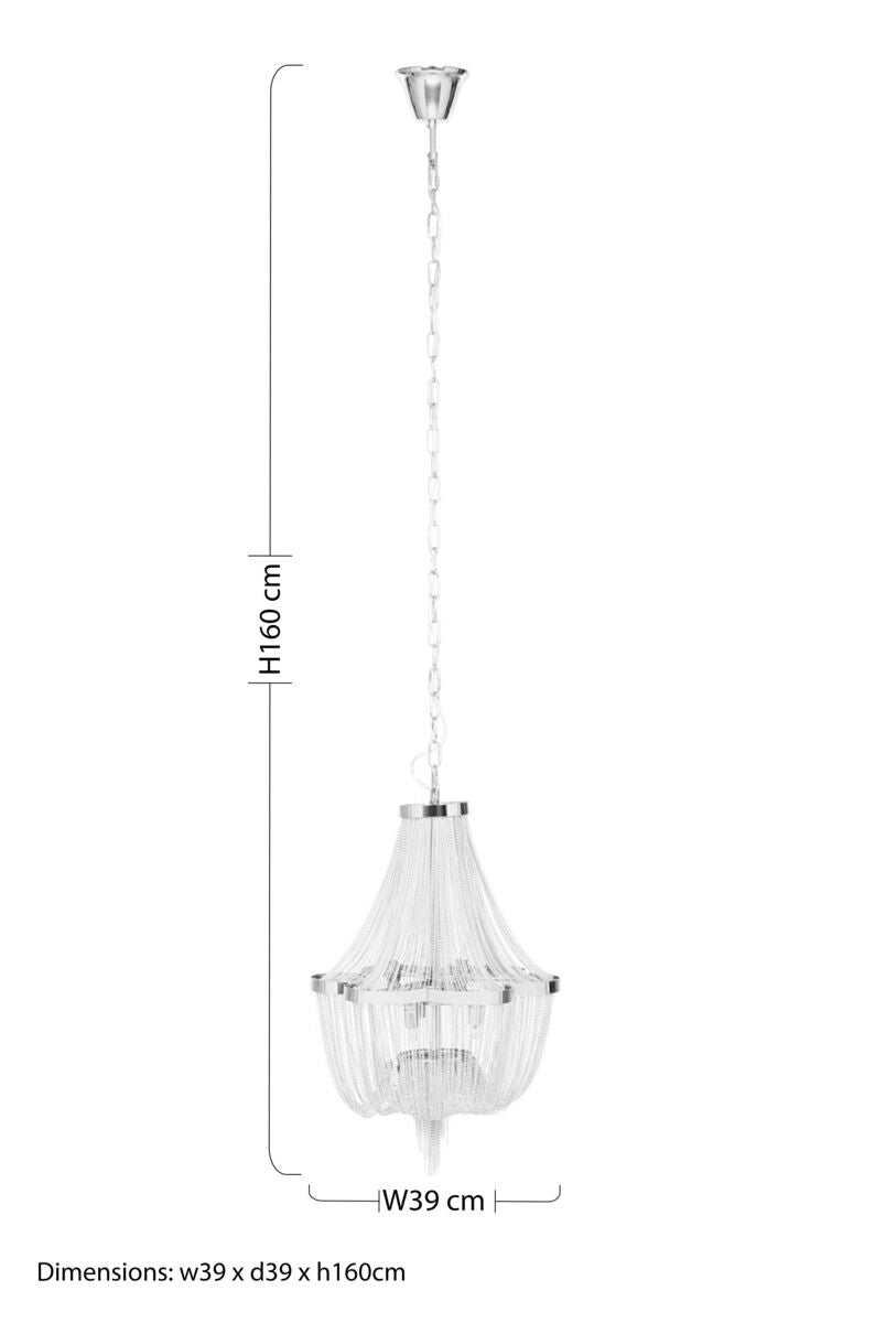6 Light Chrome Chain Chandelier | Lerici