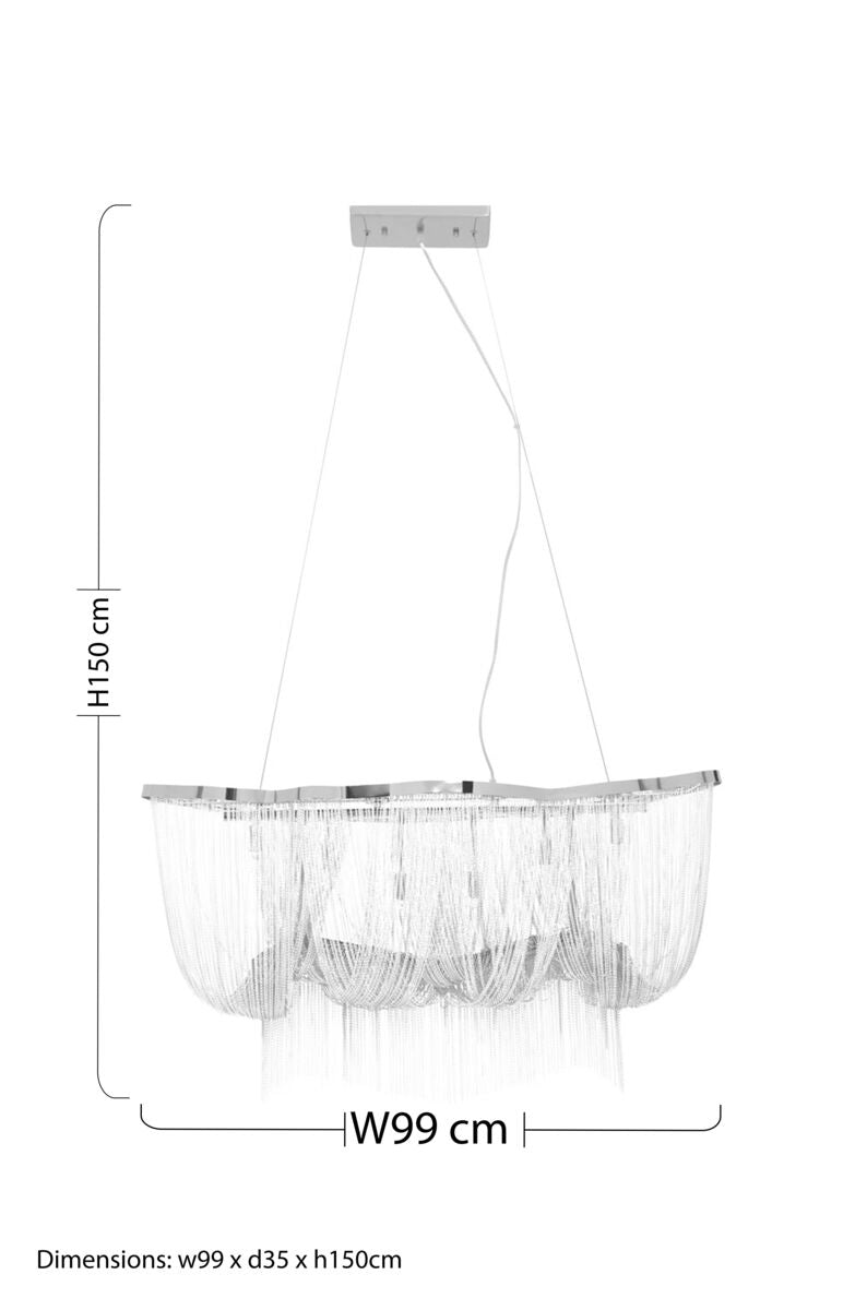 6 Light Chrome Pendant Light | Lerici