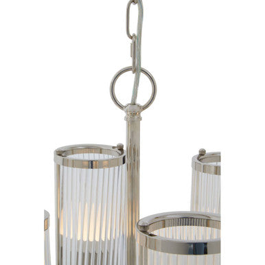 Glass and Nickel Finish 6 Arm Pendant Light | Hilton
