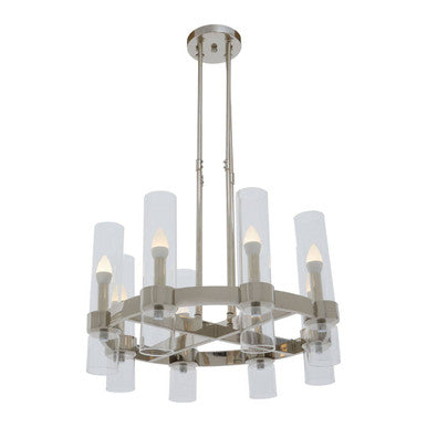 8 Light Nickel Finish Statement Pendant Light |Alexis