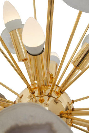 Gold and Agate 12 Light Ceiling Light | Glamour