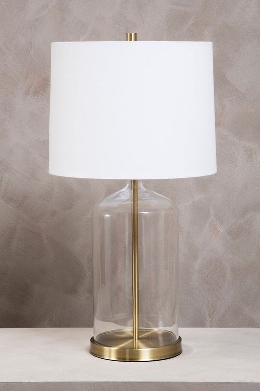 Nadia White Fabric Shade Table Lamp