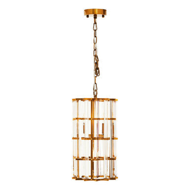 Brass Finish Small Vertical Pendant Light | Karli
