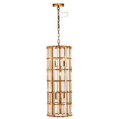 Brass Finish Vertical Large Pendant Light | Karli