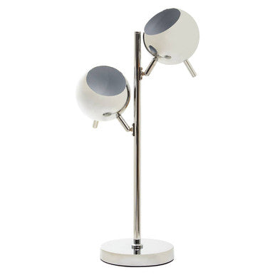 Chrome Finish Table Lamp with Two Lights | Karter