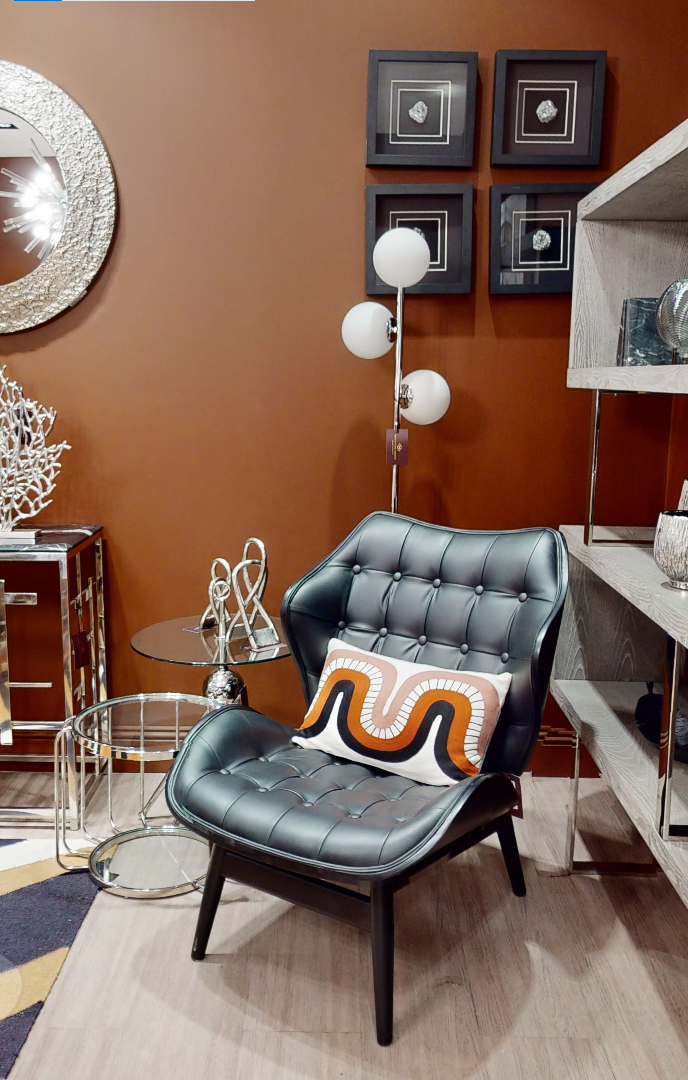 Chrome Finish and White Glass Floor Lamp | Karter