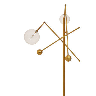 Abira Brass Finish Three Bulb Floor Lamp