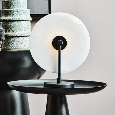 Waldorf White Marble And Black Table Lamp