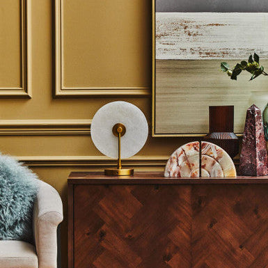 Waldorf White Marble And Gold Finish Table Lamp