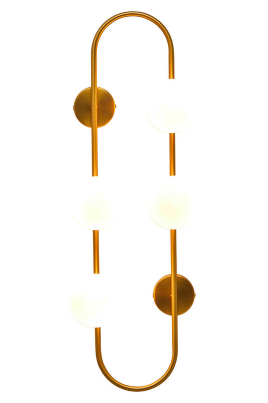 Abira Four Bulb White Glass Wall Light