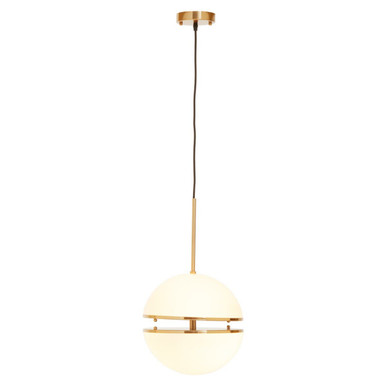 Abira Brushed Brass Finish Metal Ball Pendant Light