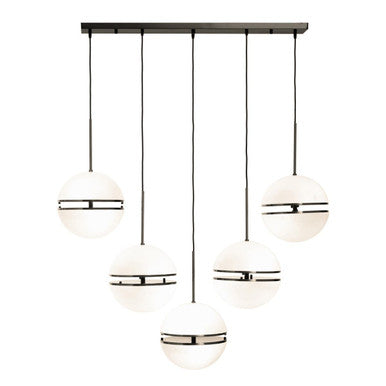 Five Ball Matt Black Pendant Light | Abira