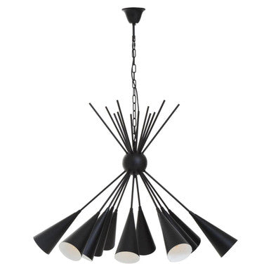 Matt Black 12 Bulb Statement Pendant Light | Yara