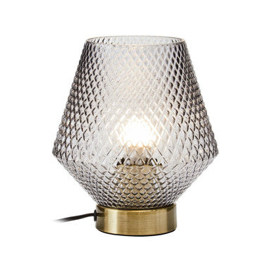 Grey Smoked Glass Table Lamp | Noble