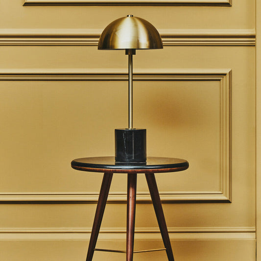 Murdoch Brushed Brass Table Lamp with Black Marble Base