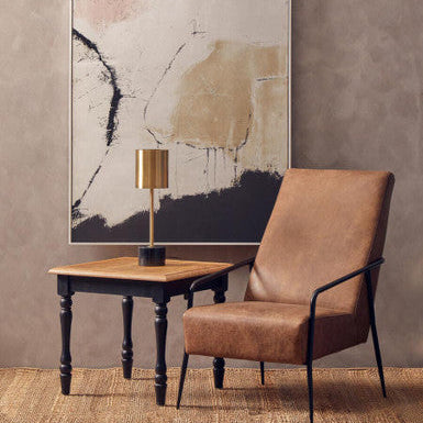 Palais Brushed Brass Table Lamp with Black Marble Base