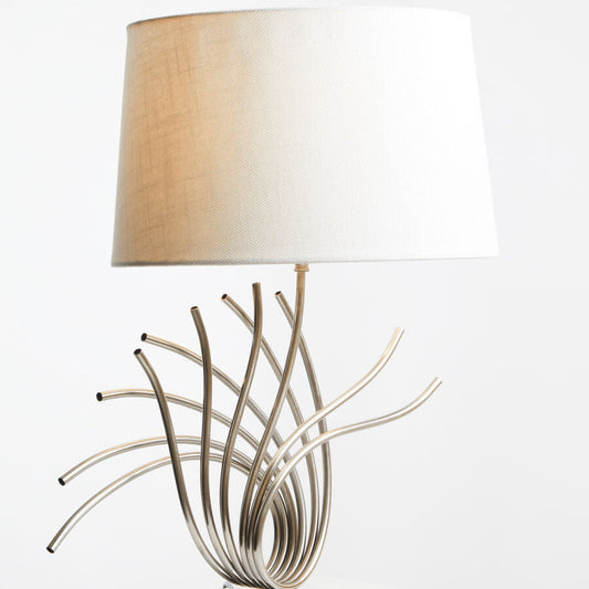 Zaha Brushed Chrome Spoke Table Lamp