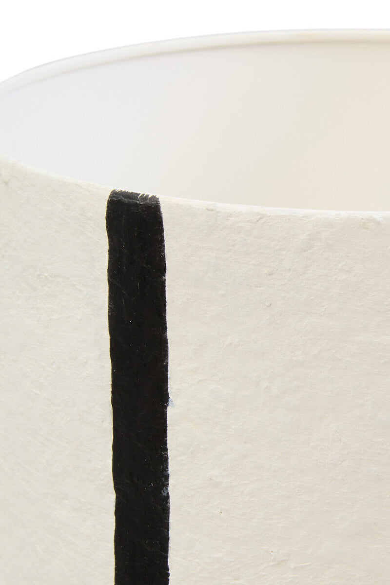 Carta 34cm Black And White Stripe Papier Mache Table Lamp