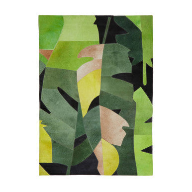 Bosie Small Botanical Hair on Leather Rug | Safira