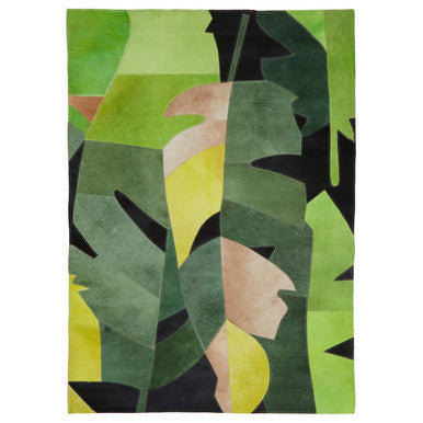 Bosie Large Botanical Hair on Leather Rug | Safira