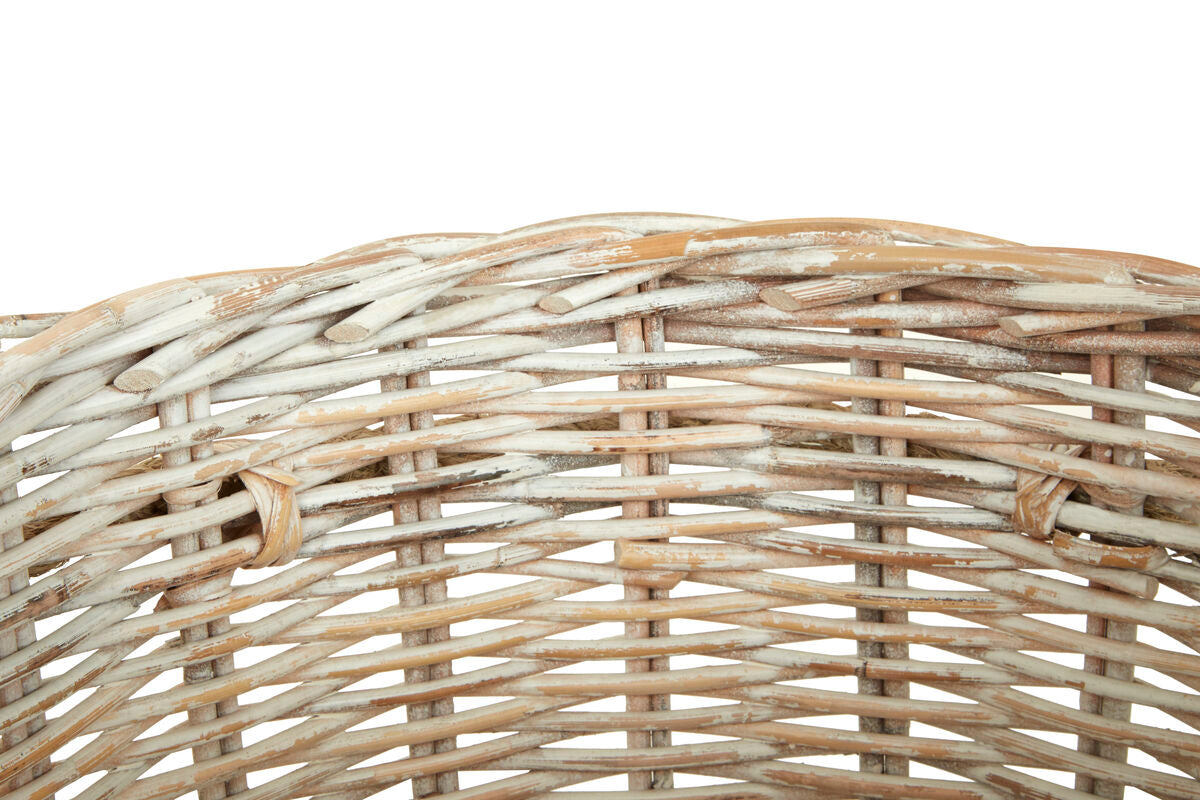 Whitewash Rattan Storage Baskets- Set of 2 | Argento